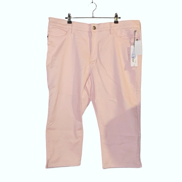 Liz Claiborne Sara Crop Mid-Rise Pants In English Rose - Picture 1 of 7